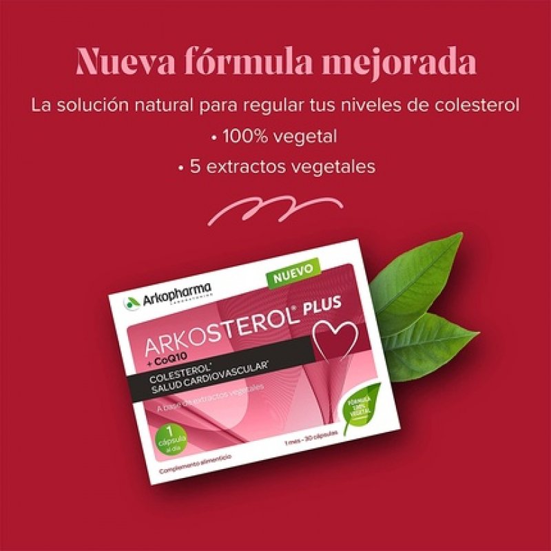 Arkopharma Arkosterol Plus Red Yeast Rice Q10 Natural Solution for Cholesterol Control 60 Capsules