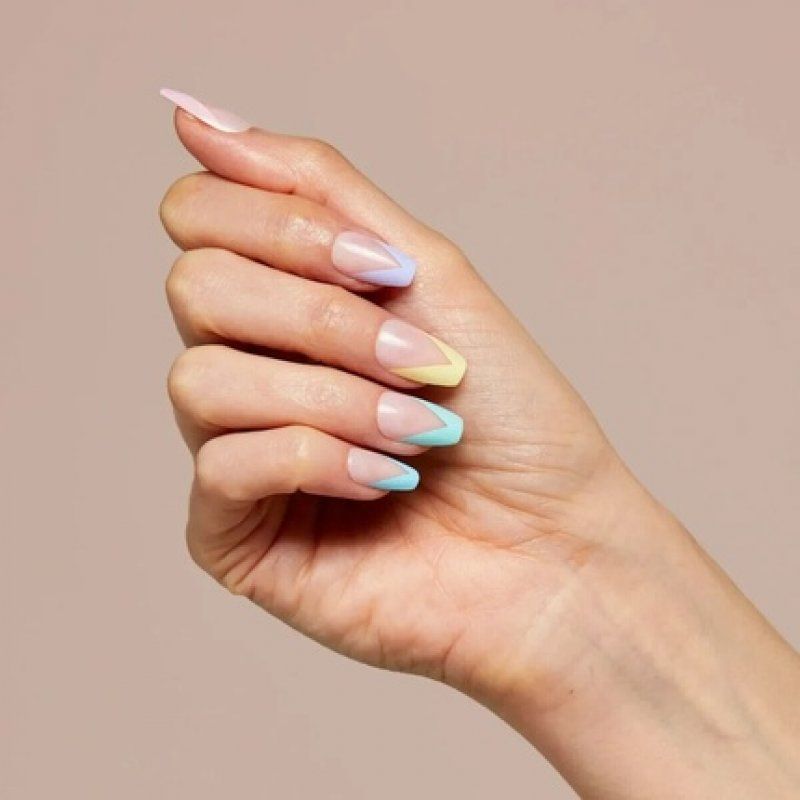 KISS Voguish Fantasy Medium Glue-On Nails Disco Ball Multi Colored 28 Piece Set