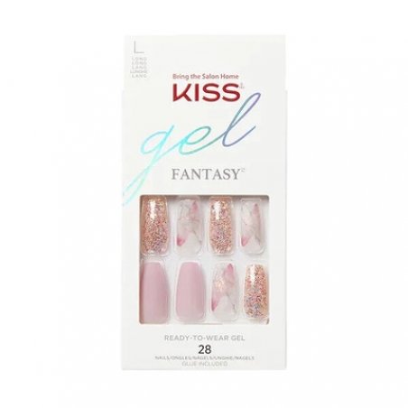 KISS Gel Fantasy 28 Set Long Ready to Wear Nails Dreams - Glue-On Nails