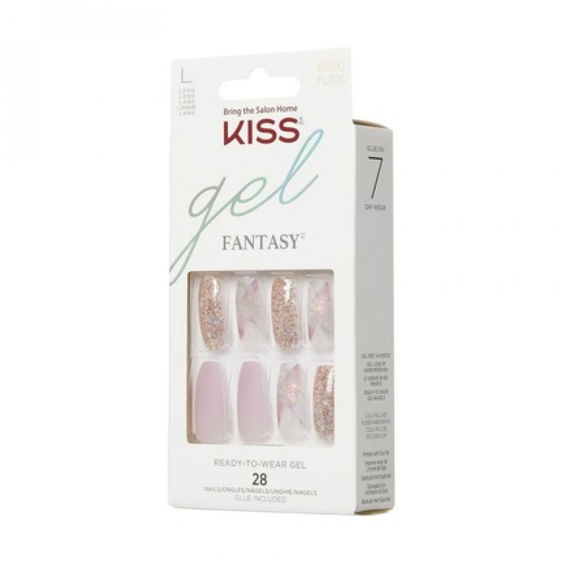 KISS Gel Fantasy 28 Set Long Ready to Wear Nails Dreams - Glue-On Nails