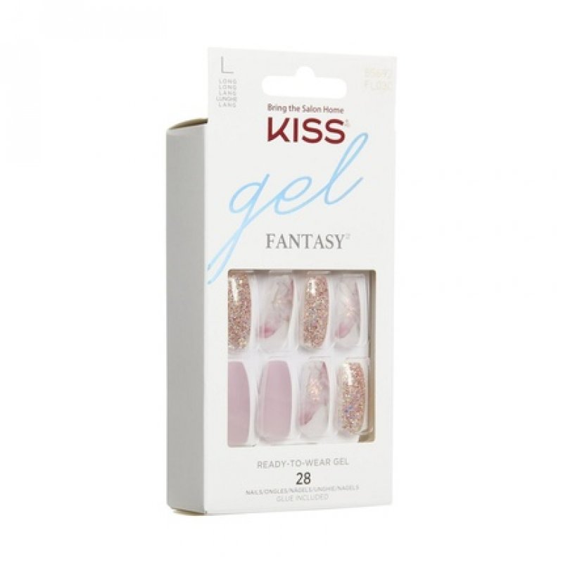 KISS Gel Fantasy 28 Set Long Ready to Wear Nails Dreams - Glue-On Nails