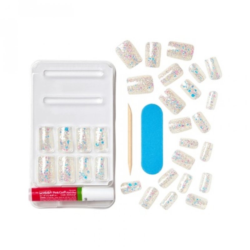 KISS Gel Fantasy Allure Medium Nails Glue-On Sculpted 28 Piece Set - How Dazzling