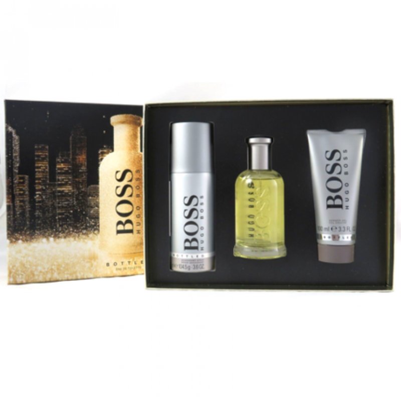 Hugo Boss Bottled Set 100ml EdT Spray 150ml Deo Spray 100ml Shower Gel
