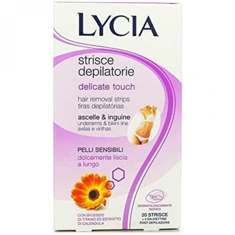 Lycia Delicate Hair Removal Strips for Underarms and Bikini Area Pack of 20