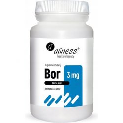 Aliness Bor 3mg Boric Acid Dietary Supplement 100 Tablets