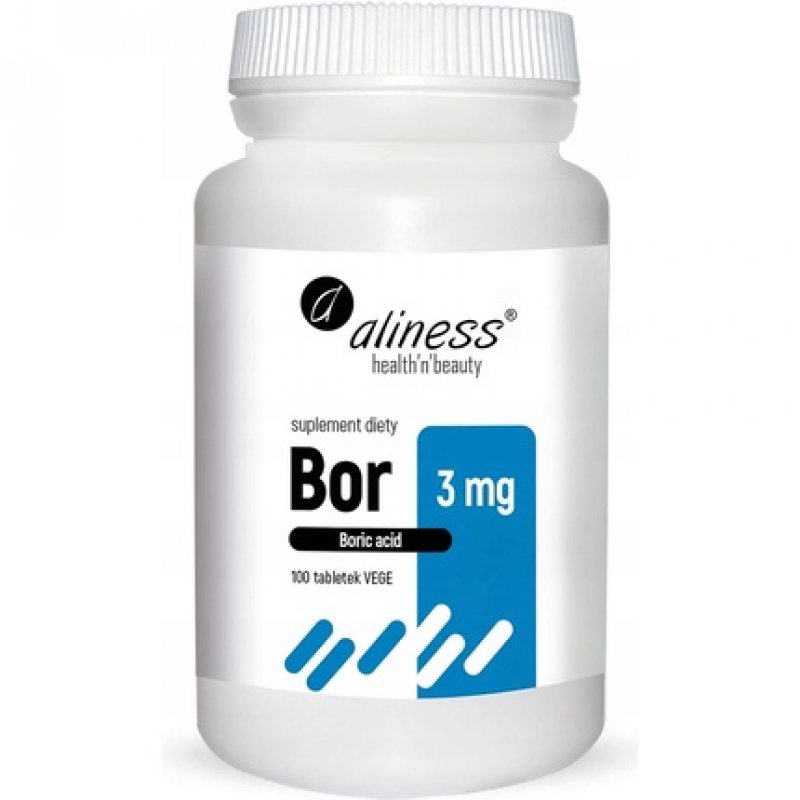 Aliness Bor 3mg Boric Acid Dietary Supplement 100 Tablets