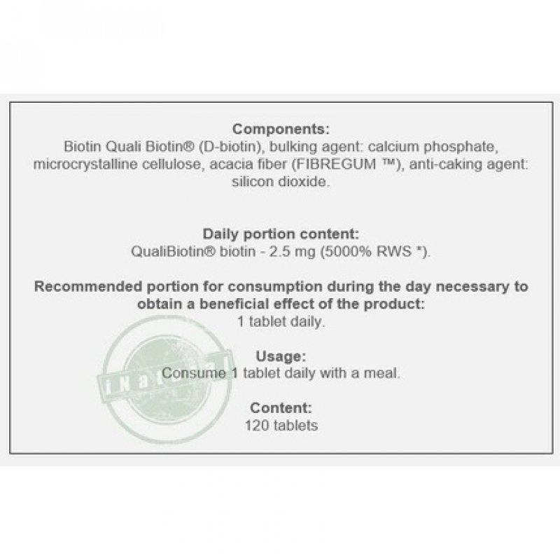 Biotin 2500mcg Hair Skin Nail Aliness 120 Tablets