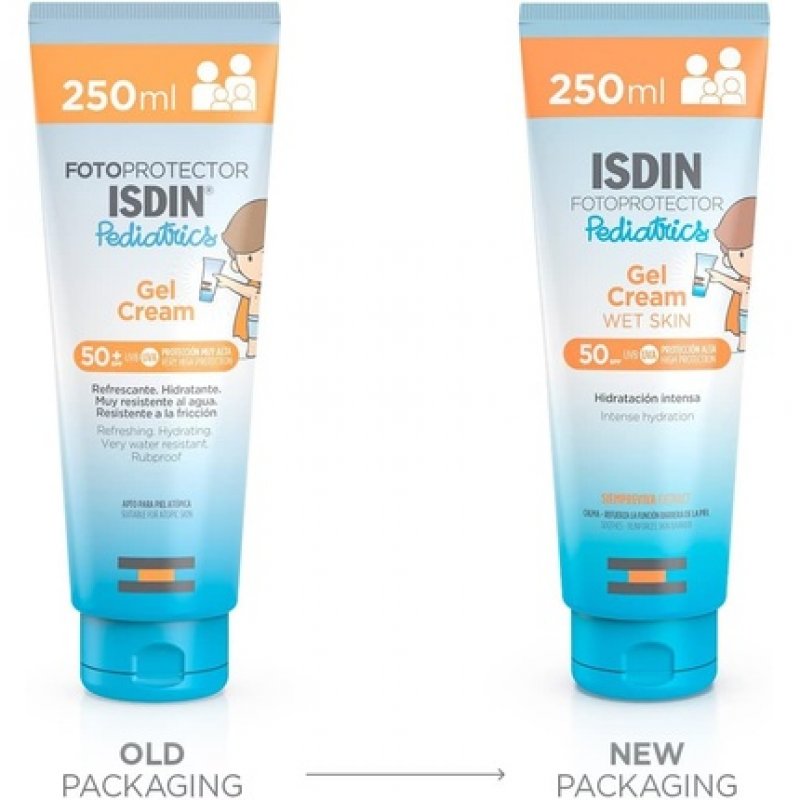 ISDIN Pediatrics Gel Cream SPF 50 250ml Cooling and Hydrating Sun Cream