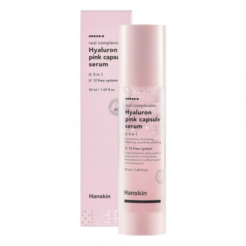 Hanskin Real Complexion Hyaluron Pink Capsule Serum with Vitamin B12 Intensive Moisture Deep Hydration Hyaluronic Acid