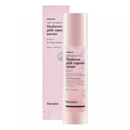 Hanskin Real Complexion Hyaluron Pink Capsule Serum with Vitamin B12 Intensive Moisture Deep Hydration Hyaluronic Acid