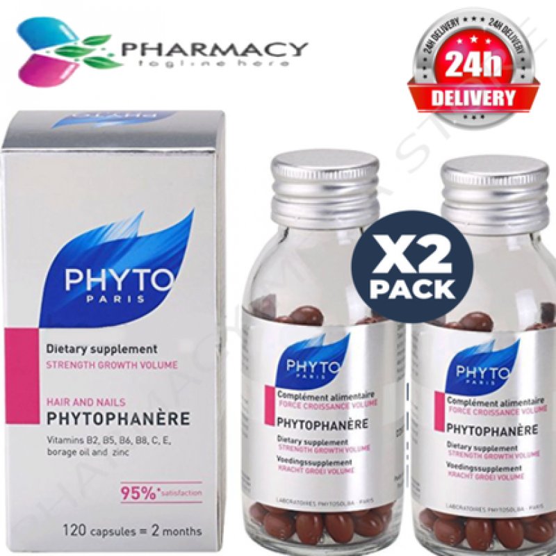 PHYTO Phytophanère Thinning Hair and Nails Dietary Supplement 120 Tablets