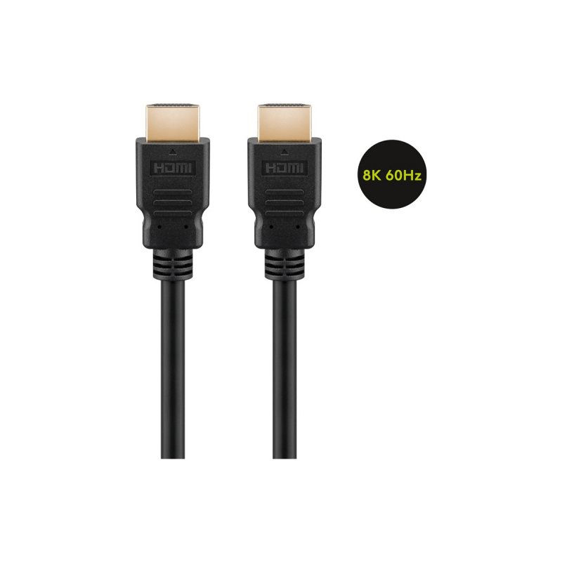 Goobay Ultra High-Speed HDMI™-Kabel mit Ethernet (8K@60Hz) Vergoldete Anschlüsse, HDMI™-Stecker (Typ A),