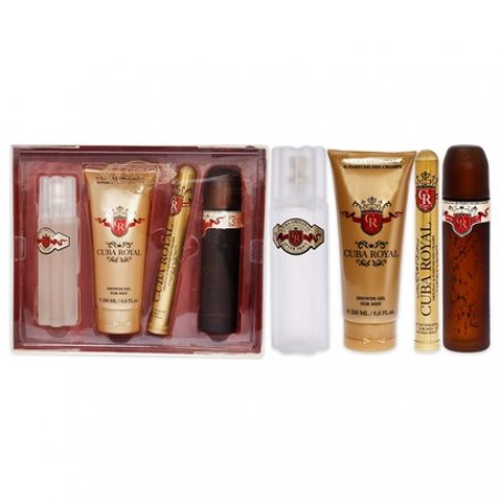 Cuba Royal Men EDT Spray 3.3oz, 1.17oz After Shave 3.3oz Shower Gel 6.7oz