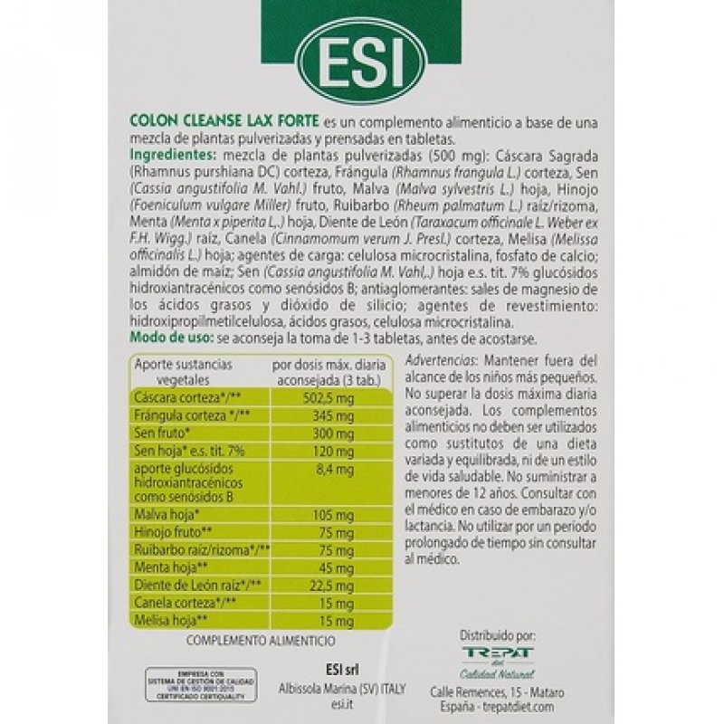 Colon Cleanse Lax Forte 30 Tablets - Severe Intestinal Disorders