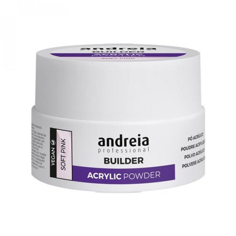 Andreia Professional Acrylic Builder Powder for Nail Extensions Soft Pink 20g - Salon Quality Self-Leveling and