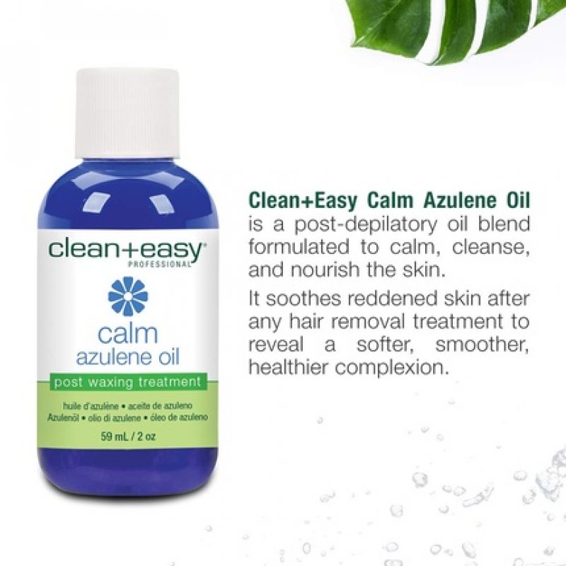 Clean Easy Calm Azulene Oil Post Waxing Care Solution for Sensitive Skin 2oz