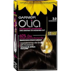Garnier Olia Hair Colouration Dark Brown 3.0 60% Flower Oils Intense Colour Strength