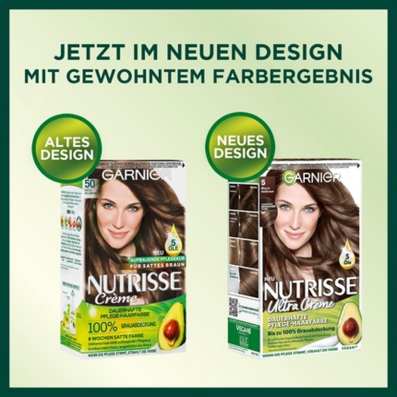 Garnier Nutrisse Permanent Hair Color with Nourishing Fruit Oils 050 Mocha Light Brown 1 Stück