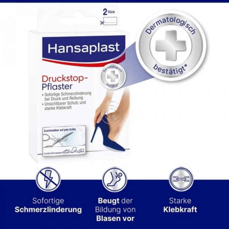 Hansaplast Pressure Stop Plaster Transparent Blister Prevention 2 Pieces