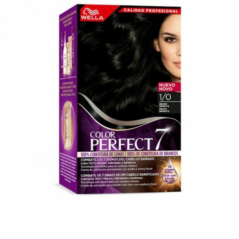 Wella Color Perfect 7 100% Cobertura De Canas 1/0-Negro Infinito
