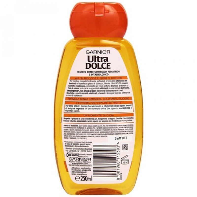 ULTRA DOLCE 2-in-1 Apricot Baby Shampoo and Hair Products 250ml