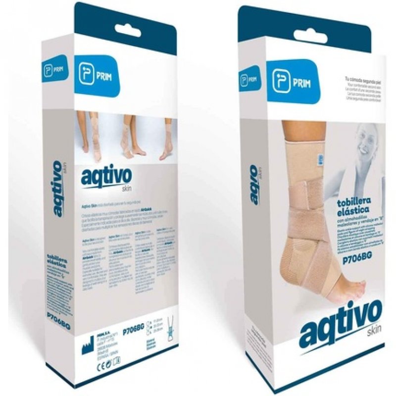 Aqtivo Skin Ankle Support with Cushioning and Velcro Closure - Size M