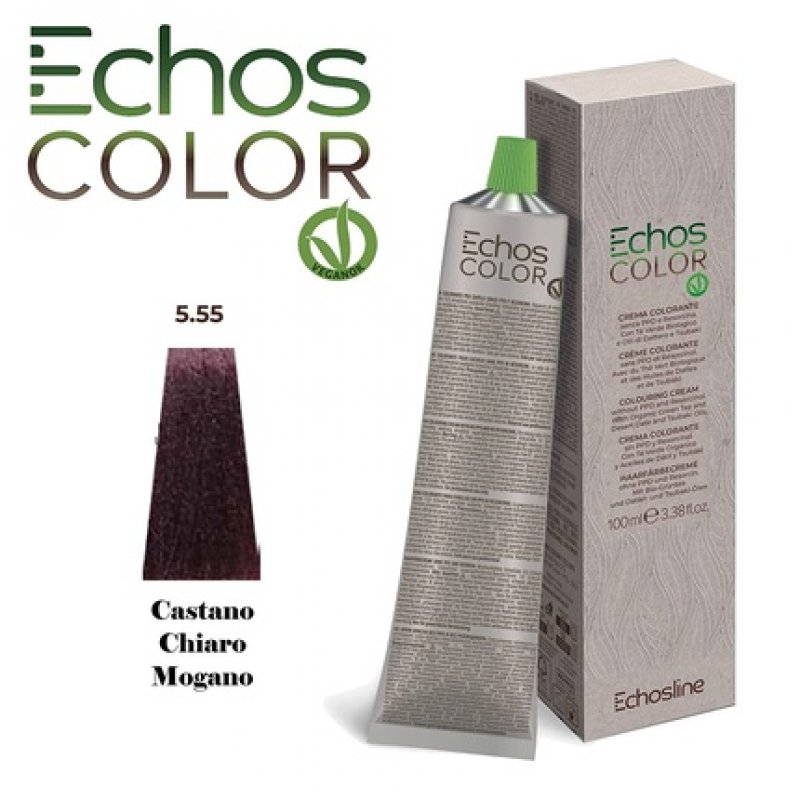 NEU Echos Color 5.55 Light Mahogany Brown Color Cream without PPD and Resorcin 100ml