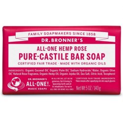 Dr Bronner's 3-in-1 Rose Pure Castile Bar Soap 140g