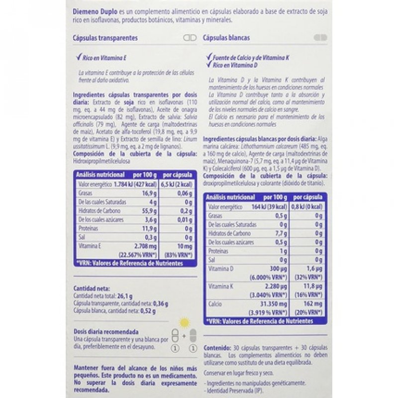 Diemeno Duplo Menopau Nutriop 30 Cap