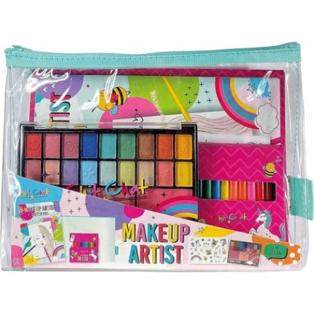 Chit Chat Girls Makeup Artist Designer Eyeshadow Palette and Sketching Gift Set