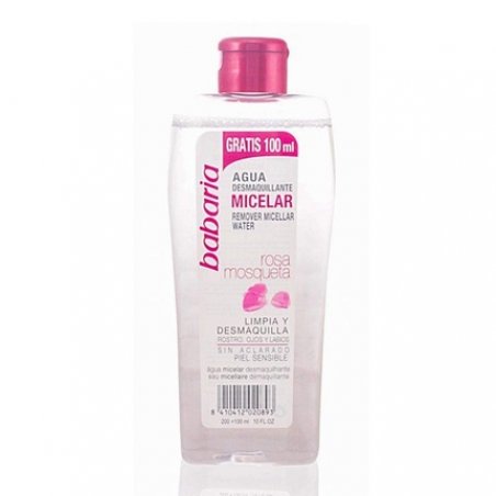Babaria Cleanses and Smooths Water Micellar Make-up Remover Rosehip for Face, Eyes & Lips - Sensitive Skin - 100% Vegan