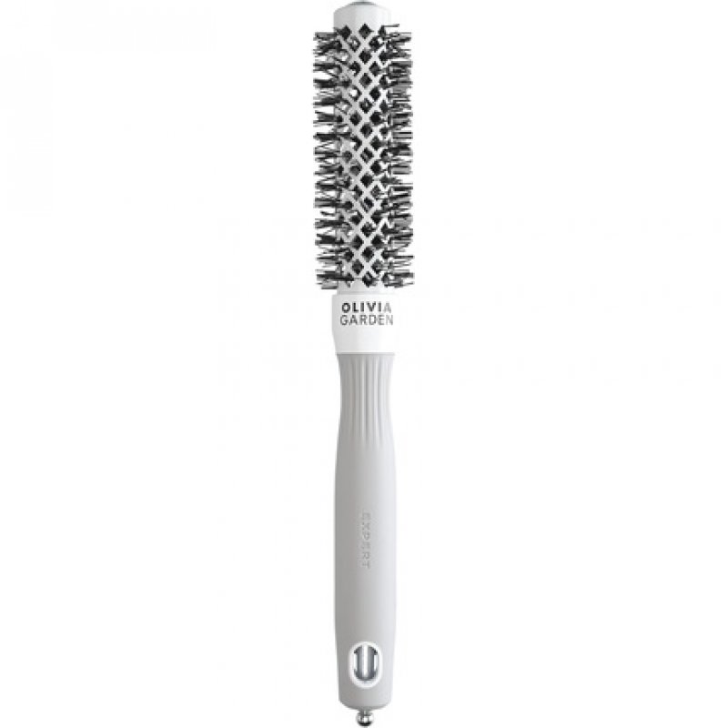 Olivia Garden Expert Blowout Shine Hairbrush White and Grey 20mm