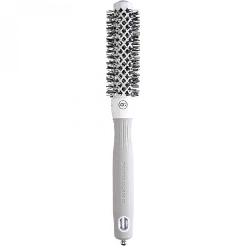 Olivia Garden Expert Blowout Shine Hairbrush White and Grey 20mm