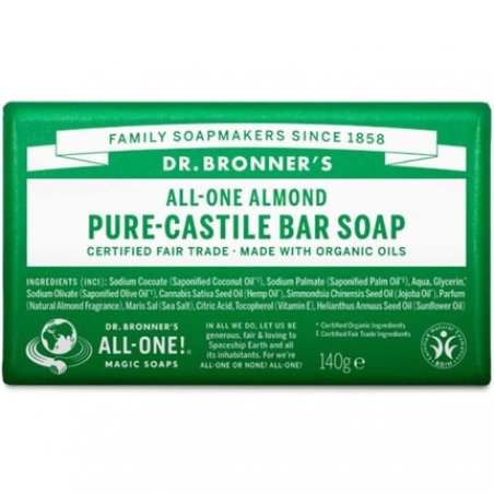 Dr Bronner's Almond Pure Castile Bar Soap 140g
