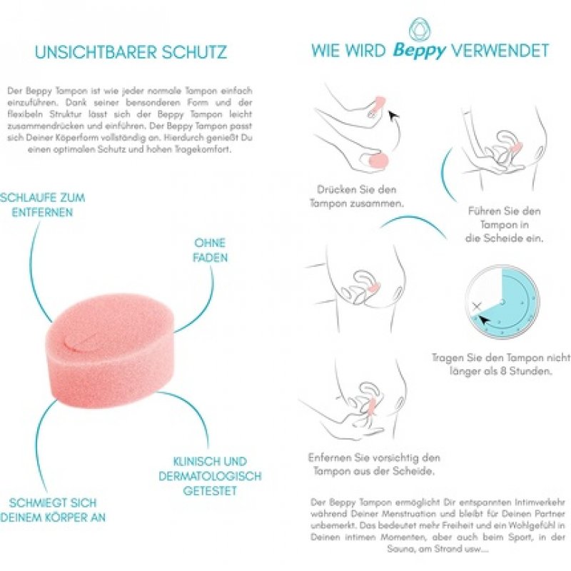 Beppy Soft Comfort Tampons with Lubricant Lamination - Pack of 4