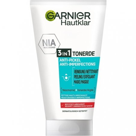 Garnier Hautklar 3 in 1 Facial Cleansing for Impure Skin with Salicylic Acid and Clay 150ml