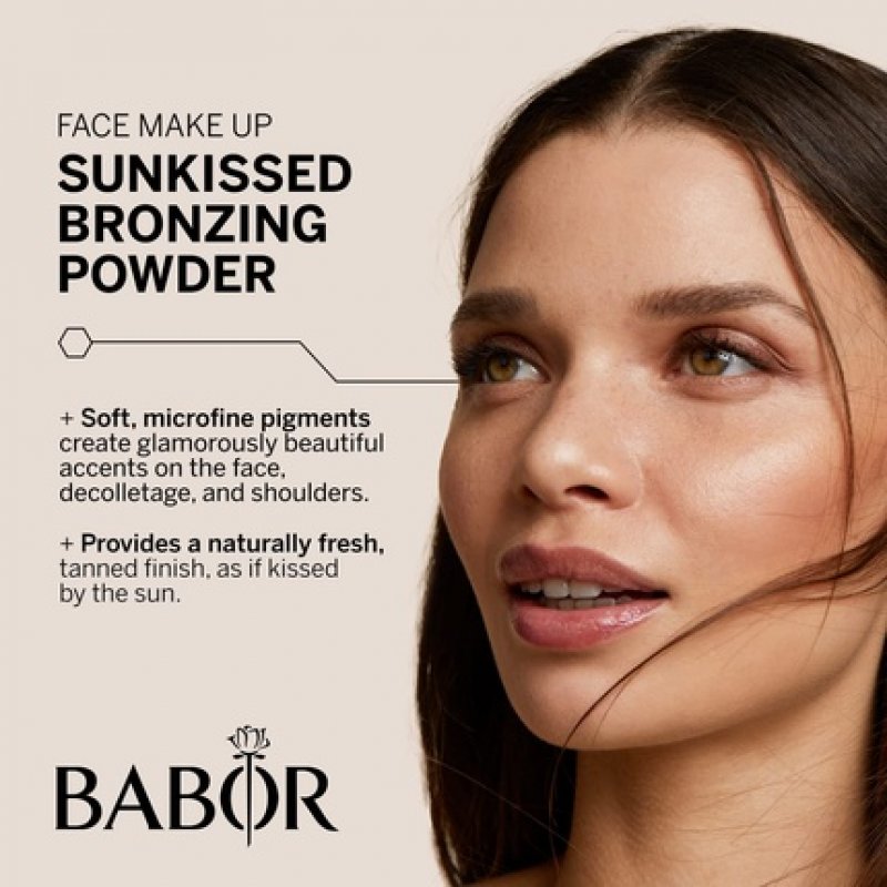 BABOR MAKE UP Satin Duo Bronzer Baked Two-Tone Lightweight Bronzing Powder for a Natural Tan Finish 6g
