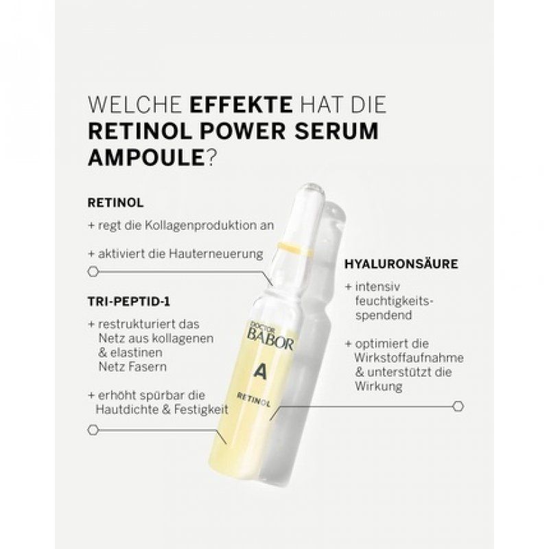 DOCTOR BABOR Power Serum Retinol Face Ampoules with Hyaluronic Acid and Anti-Aging Retinol - 7 x 2ml