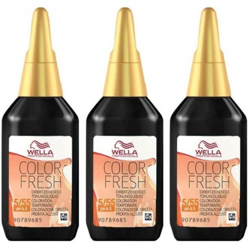 Wella Color Fresh Hair Toner 5/55 Light Brown/Intense Red Violet 75ml