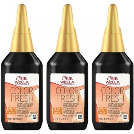 Wella Color Fresh Hair Toner 5/55 Light Brown/Intense Red Violet 75ml