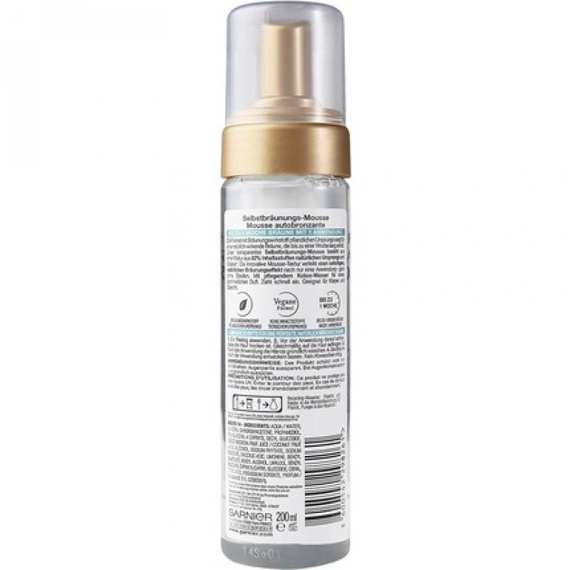 Garnier Self-Tanning Mousse Nourishing Self-Tanning for a Natural and Stain-Free Tan Ambre Solaire Natural Bronzer 200ml
