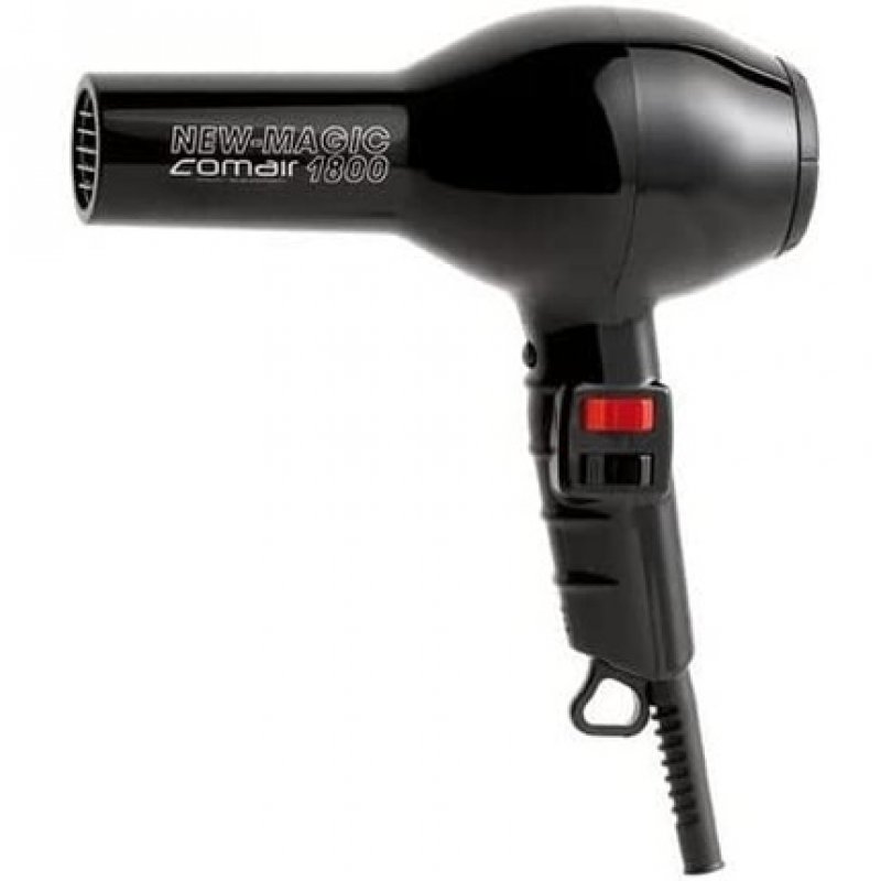 COMAIR New Magic 1800 Hair Dryer 1800/2000W Black AC Motor 2 Nozzles 230/240V 50/60Hz