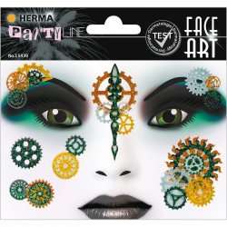 HERMA 15439 Face Art Sticker Steampunk Marie Temporary Glitter Face Paint for Carnival Halloween
