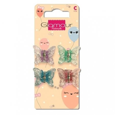 Glamour Mademoiselle Hair Clips 4 Pieces - Pack of 4
