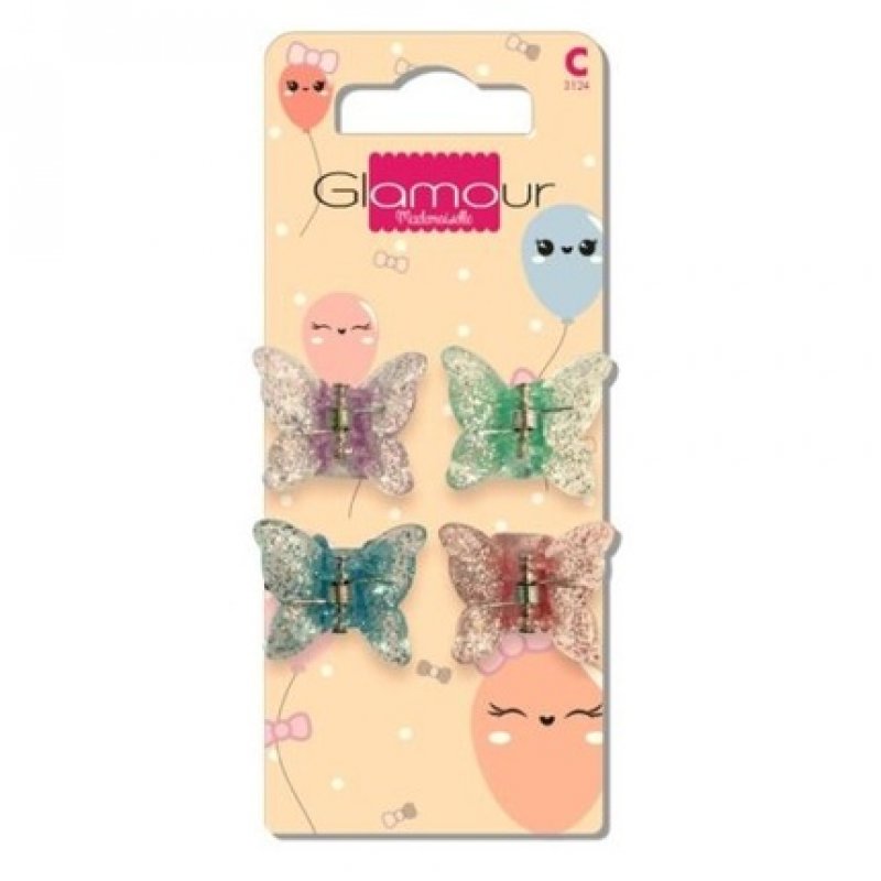 Glamour Mademoiselle Hair Clips 4 Pieces - Pack of 4