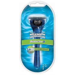 Wilkinson Sword Protector 3 For Men Smooth Shave Razor Handle 1 Blade Refill