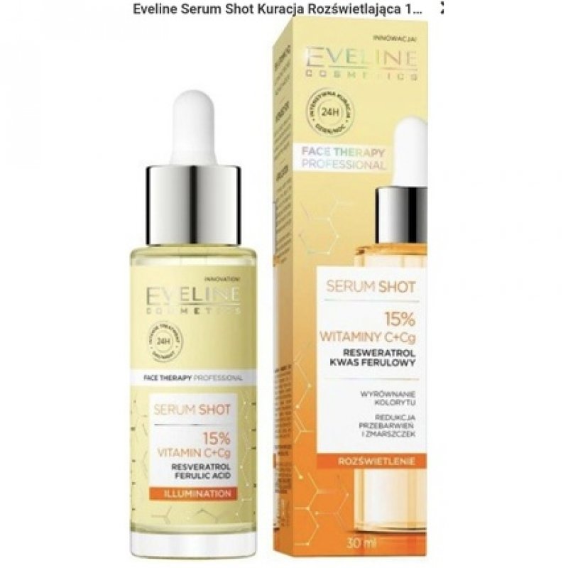 Eveline Face Therapy Serum Shot Illuminating Treatment with 15% Vitamin C Cg 30ml