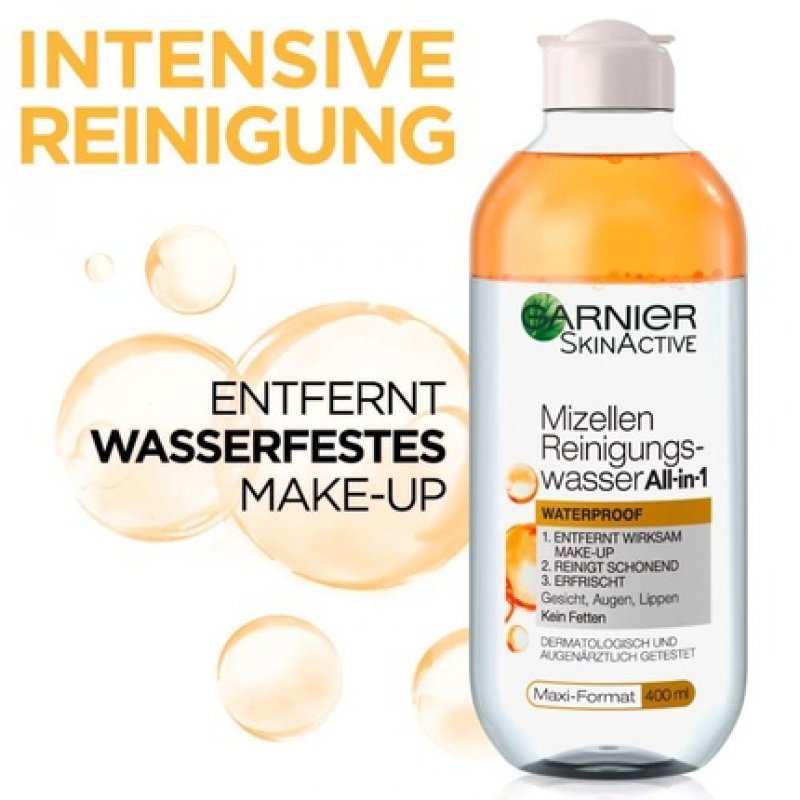 Garnier Micellar Cleansing Water All-In-One Waterproof Facial Cleanser for Sensitive Skin 400ml