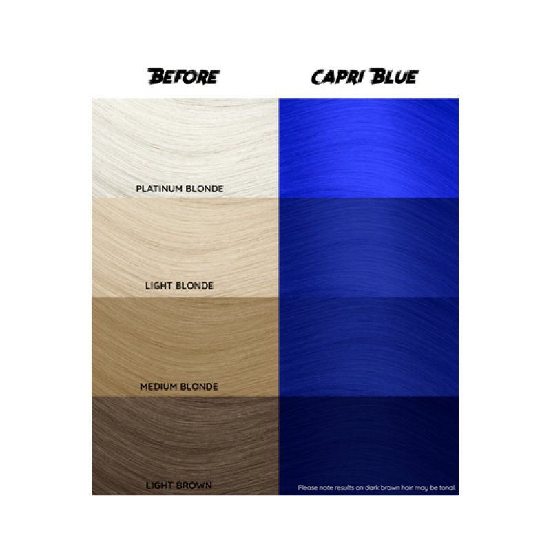 Crazy Colour Semi Permanent Hair Dyes 100ml Capri Blue