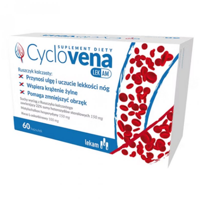 Cyclovena Circulation 60 Capsules for Heavy Restless Legs and Veins - Hesperidin